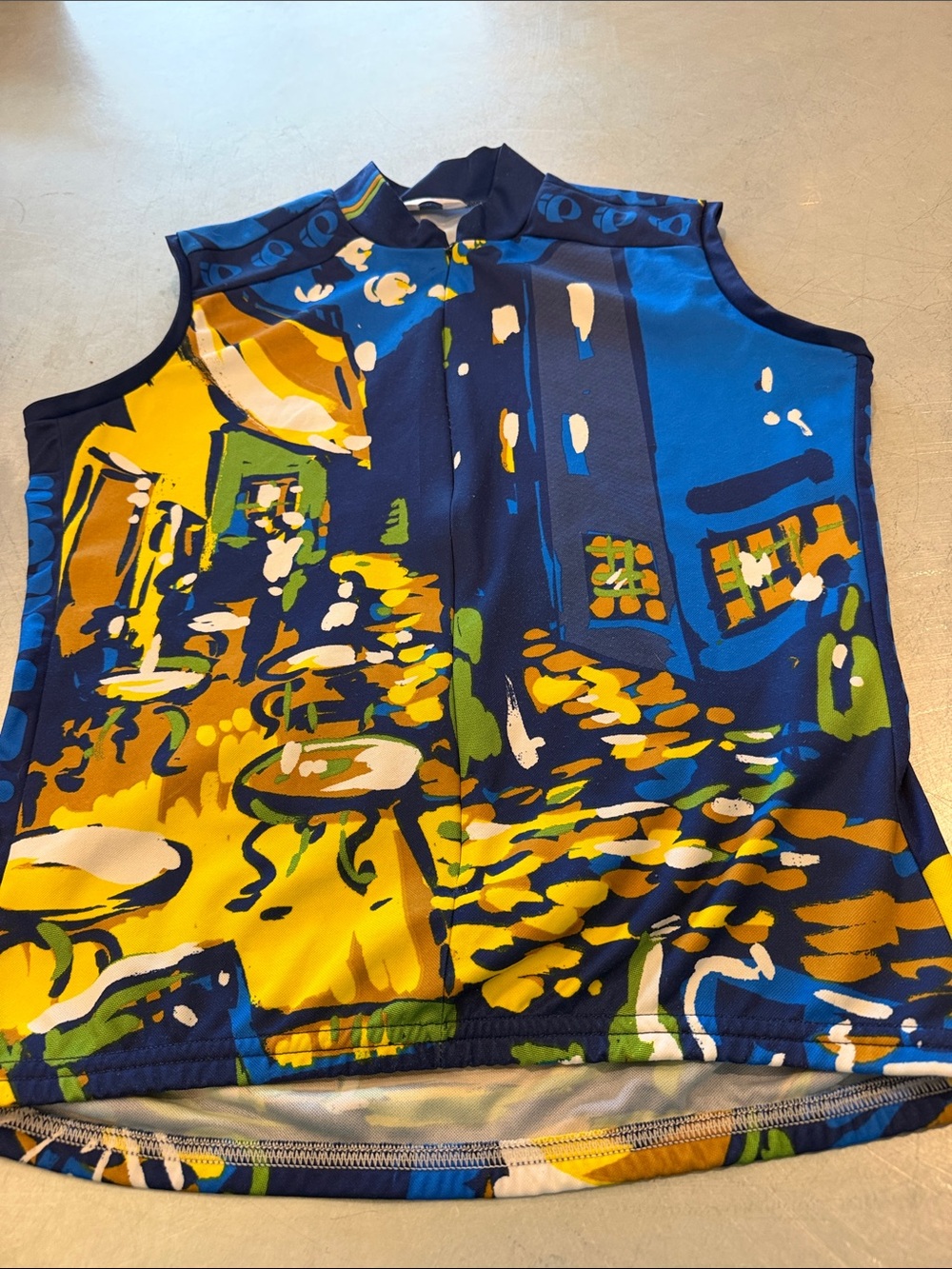 Vintage Pearl Izumi Cycling Jersey L Made USA Sleeveless Graphic 90s